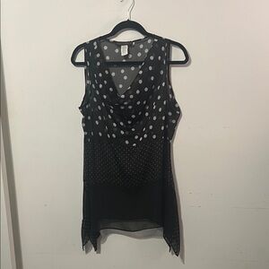 Coco Bianco Black and White Polka Dot Women's Top Size Large